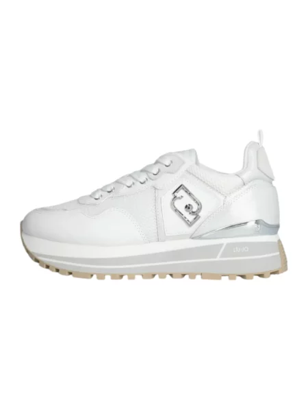 Sneakersy Liu Jo skórzane z logo białe