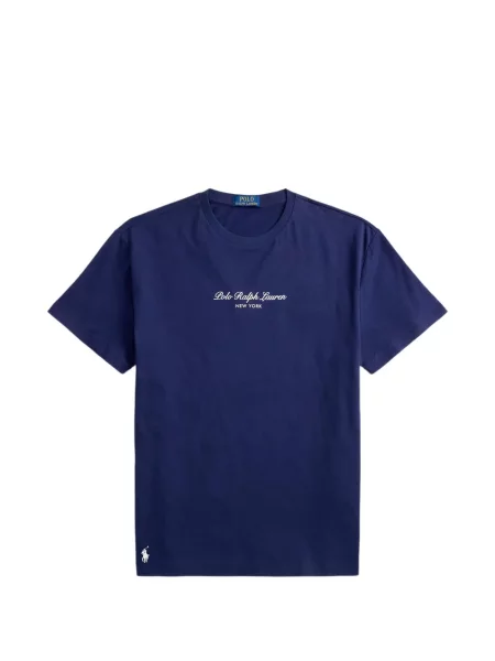 Polo Polo Ralph Lauren με σχέδιο με στρογγυλή λαιμόκοψη από ζέρσεϋ μπλε