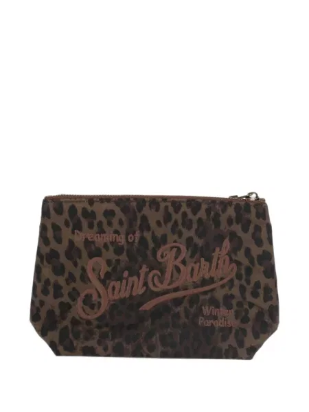 Geantă plic Mc2 Saint Barth cu imagine cu model leopard maro