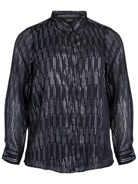 Zizzi Bluza Cafania / transparentna črna