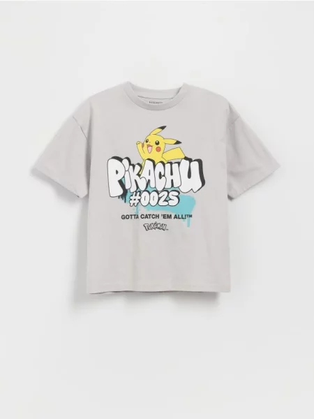 Reserved Tricou din Pokemon deschis gri