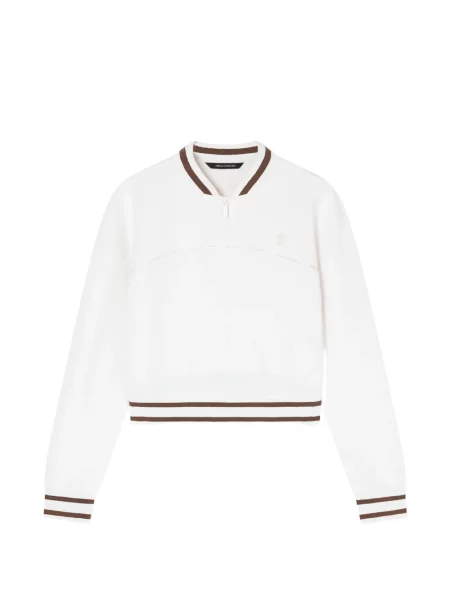 Pulover Armani Exchange cu dungi cu decolteu în V alb