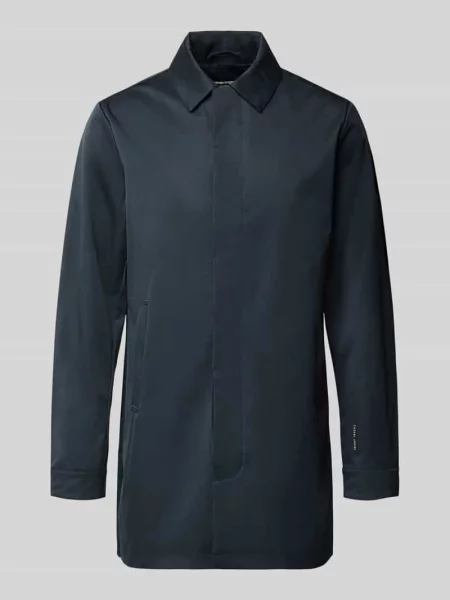 Płaszcz krótki z kołnierzem wykładanym i detalem z logo model EIDE' Casual Friday granatowy