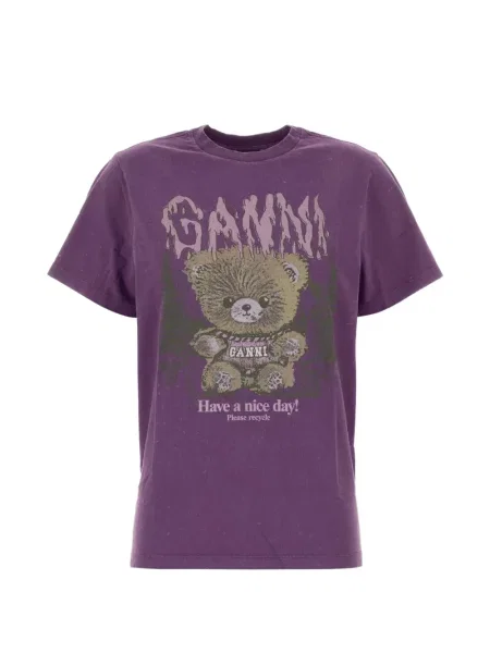 Tricou Ganni cu imagine violet