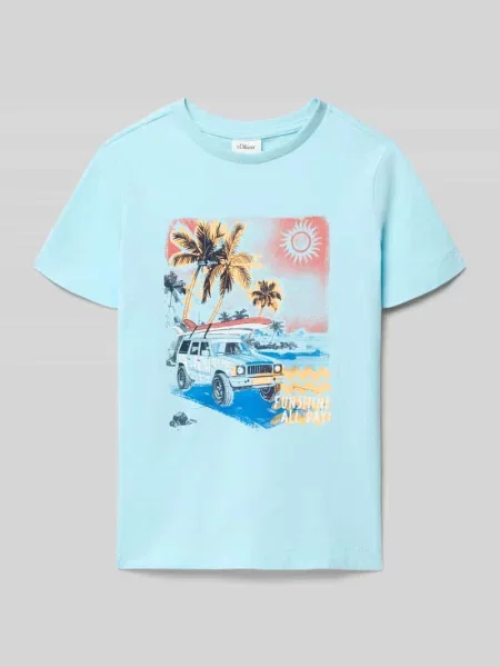 T-shirt o kroju regular fit z czystej bawełny S.oliver Red Label