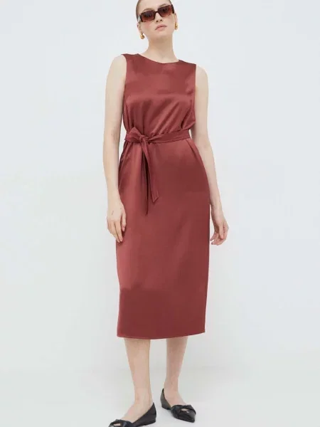 Weekend Max Mara sukienka midi prosta czerwony