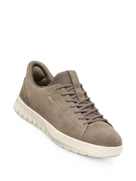 Sneakerși Geox din piele de căprioară maro