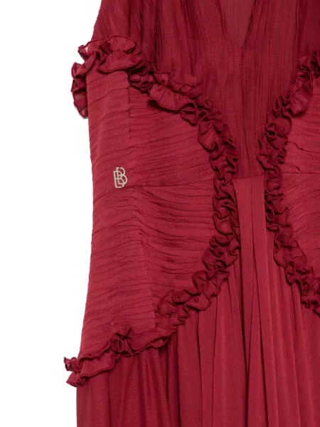 Rochie maxi Babylone Paris cu volane roșu