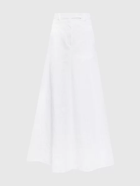 Спідниця максі з льоном Brunello Cucinelli біла