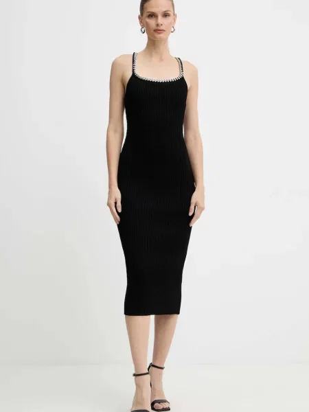 MICHAEL Michael Kors rochie midi mulată negru