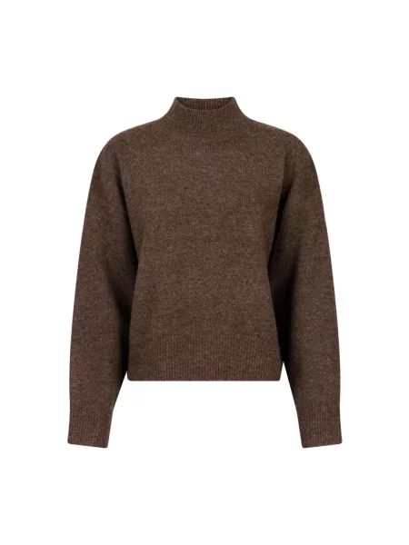 Sweter z golfem o kroju relaxed fit z dodatkiem wełny model ‘Paulina’ Neo Noir brązowy