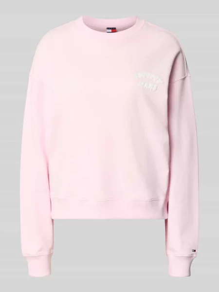 Bluza o pudełkowym kroju z czystej bawełny Tommy Jeans różowa