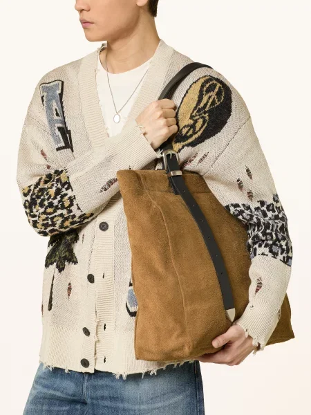 AllSaints torba zamszowa HAVEN czarna