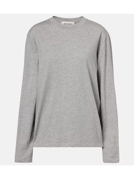 Tricou Róhe din jerseu gri