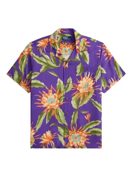 Cămașă Polo Ralph Lauren cu model floral cu imagine violet