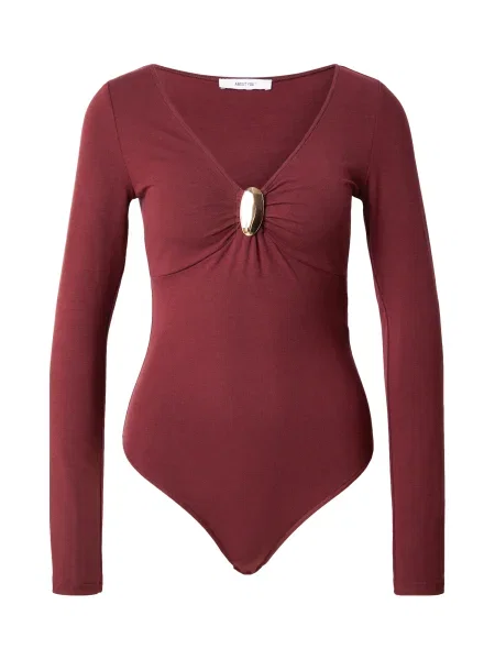 ABOUT YOU Tricou body Edina auriu / bordeaux roșu
