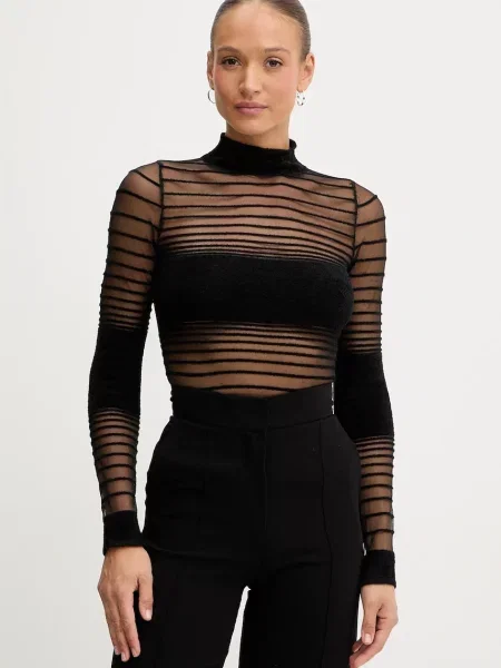 Retrofete bluză Katrine cu imprimeu negru