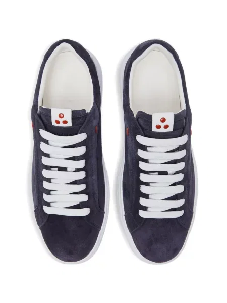 Fűzős bőr sneaker Peuterey kék