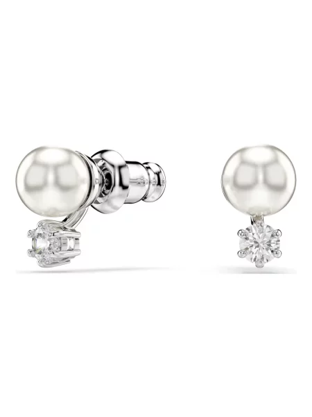 Swarovski Akcesoria Kobieta Szary ONE SIZE Kolczyki Matrix Perła Kryształowa biała