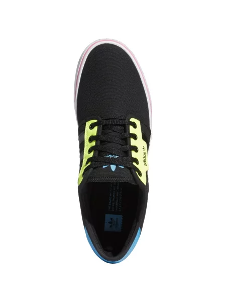 Blană sneakerși Adidas Superstar cu dungi negru