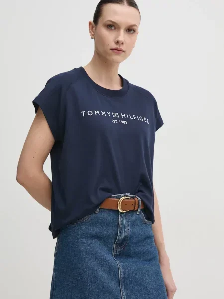 Тениска Tommy Hilfiger тъмносиньо