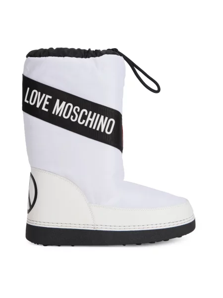 Botki Love Moschino z logo białe
