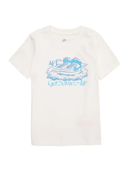 Nike Sportswear Tricou albastru neon / murdar alb