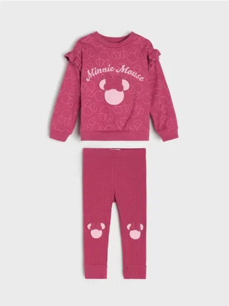 Sinsay komplet: mikina a legíny Minnie Mouse fialová
