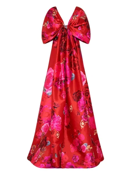 Rochie maxi Camilla cu model floral roșu