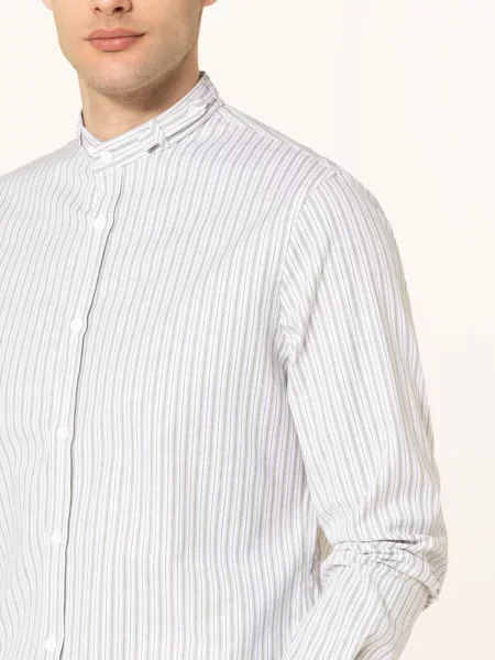 Gottseidank Krojová Košile Lenz Slim Fit Se Stojáčkem / světle zelená bílá