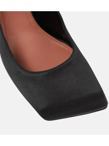 Pantofi cu toc Amina Muaddi din satin negru