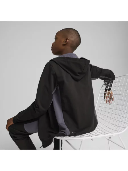 PUMA Młodzieżowa rozpinana bluza z kapturem Active Sports z grafiką Odzież czarny