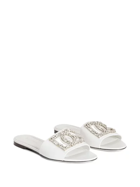 Siuvinėtos sandalai Dolce & Gabbana be kulniuko balta