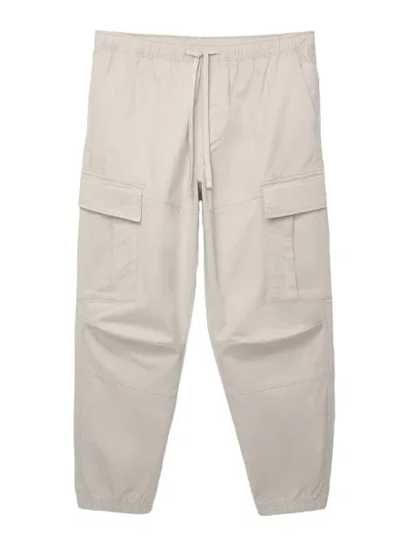 Pull&Bear Pantaloni cu lână alb