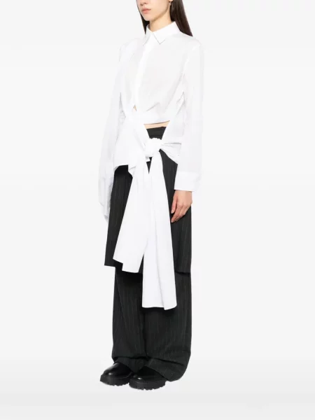 Cămașă Yohji Yamamoto asimetrică alb