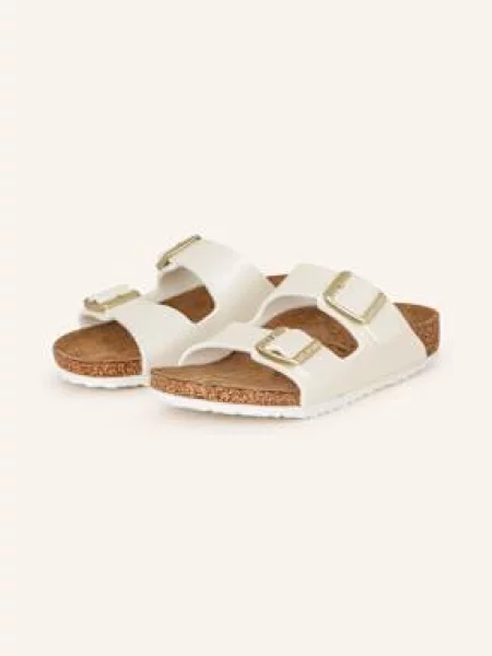 Pantofle Birkenstock s perlami bílé