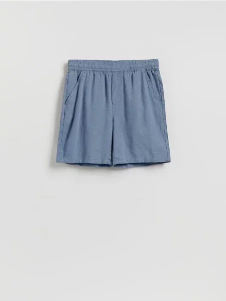 Reserved Pantaloni scurți regular cu adaos de in albastru-violet albastru