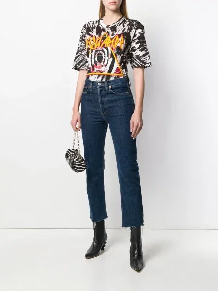 Тениска Dsquared2 с принт с tie-dye ефект черно