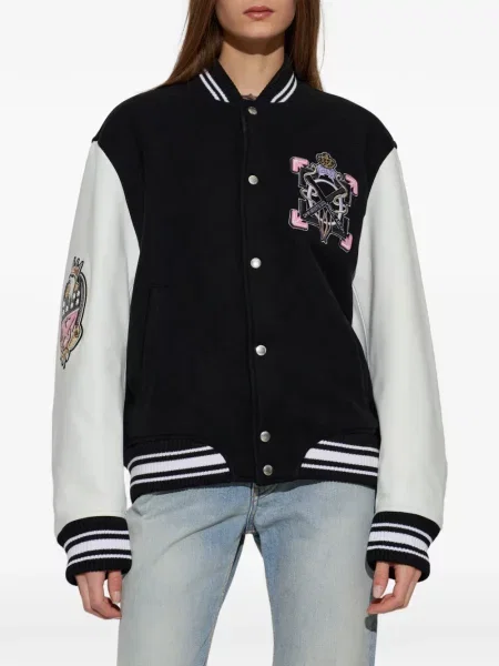 Geanta de piele Off-white cu autograf alb