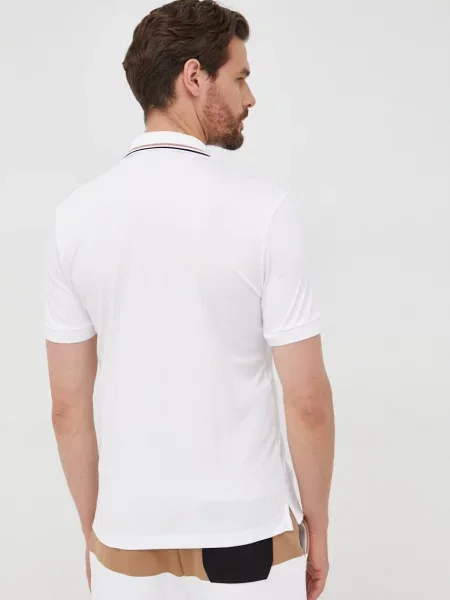 BOSS polo de neted alb