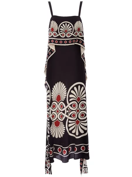 Rochie La Doublej cu imagine cu imprimeu geometric de costum negru