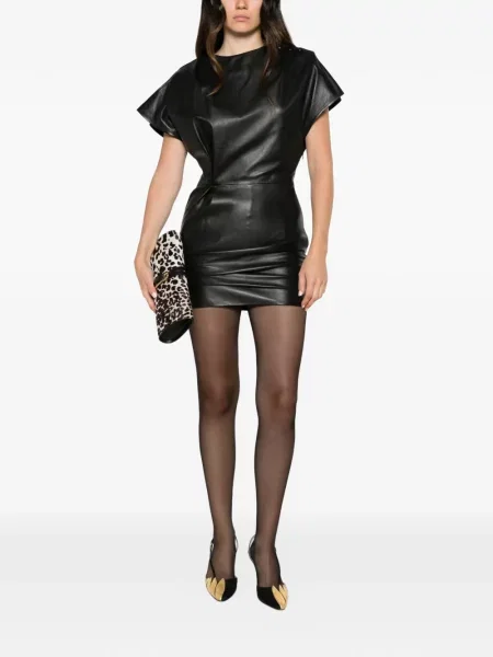 Rochie mini Isabel Marant din piele negru