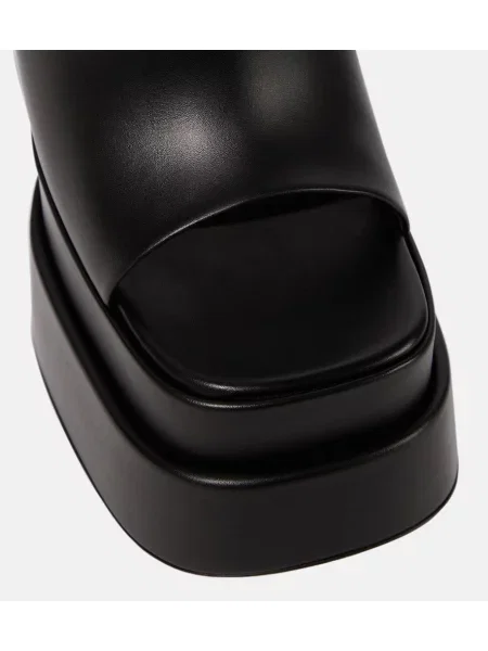 Sandale Versace din piele cu platformă negru