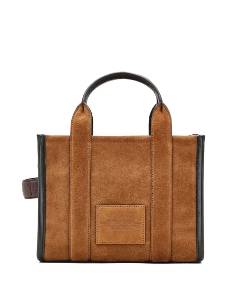Geantă Marc Jacobs din piele de căprioară maro