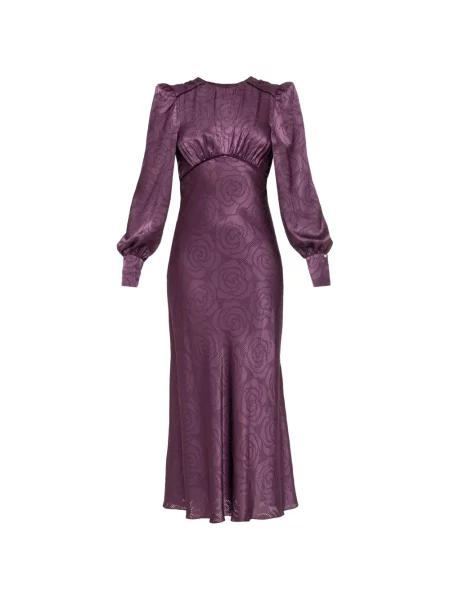 Rochie midi Nissa din satin violet