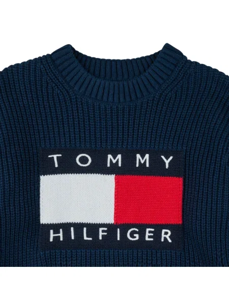 Pulover copii Tommy Hilfiger albastru