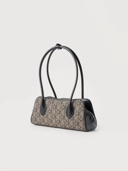 Calvin Klein Geantă de umăr maro deschis / negru gri
