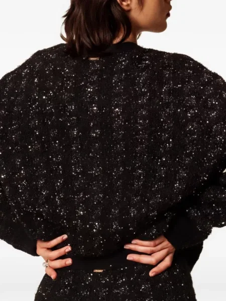 Πλεκτά σορτς Twinset houndstooth μαύρο