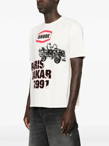 Tricou Rhude cu imagine alb