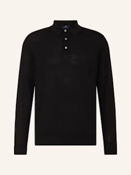 Strokesman's Koszulka Polo Z Dzianiny schwarz czarna